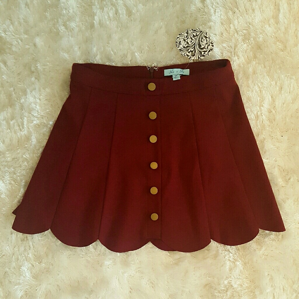 She and Sky Scalloped Skirt